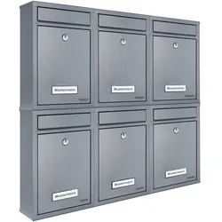 Monzana 6x Briefkasten Set silber