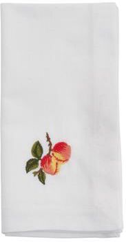 Saro Lifestyle "Embroidered Table Napkins With Peach Design (Set of 4) - 20""x20"""