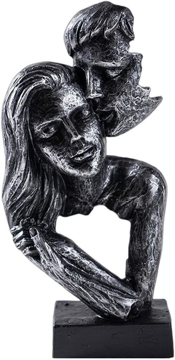 Abstract Paar Beeld Romantische Sculptuur voor Woonkamer Decoratie Hoogte: 21 cm
