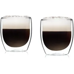 Klarstein Glaswerk Altino doppelwandige Thermogläser 250 ml Borosilikatglas Klarglas
