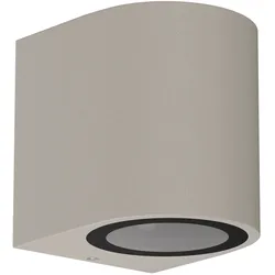 ledscom.de Wandleuchte ALSE Downlight für außen, grau, Aluminium, rund, inkl. Smart Home RGBW GU10 LED Lampe, 5,5W, 473lm