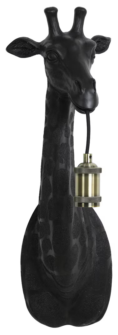 Light & Living Wandlamp Giraffe - Mat Zwart