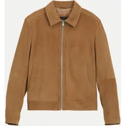 Lederjacke aus Veloursleder Braun 48