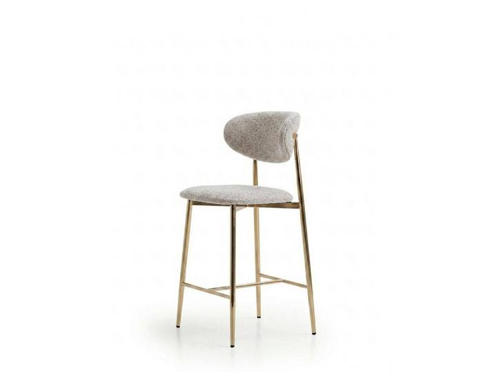 Xlmoebel Barhocker Moderner Barhocker in Weiß und Gold – Bequem und stilvoll, Made in Europa