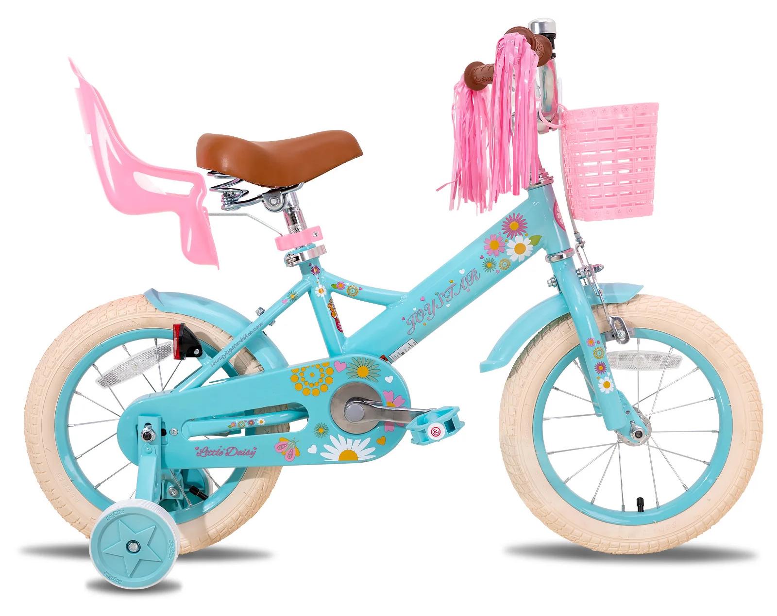 Little Daisy - Kinderfahrrad für Mädchen - 35 cm Räder - Für Kinder von 2-7 Jahren - Stahlrahmen und Gabel - Aluminiumfelgen - Puppensitz, Streamer, Fahne und Nummernschild - Blue2