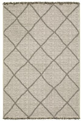 Style Haven Grayton Diamond Lattice Beige/ Black Indoor-Outdoor Fringe Edge Rug