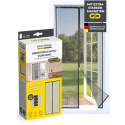 EASYmaxx Insect Protect Insektenschutzvorhang mit eingenähten XXL-Magnetbändern - 100 x 210 cm - Schwarz