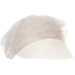 5x100x Schirmmütze aus PP Weiss Ø31 cm Einweg Schildmütze Kochmütze Einwegkochmütze Kochhut
