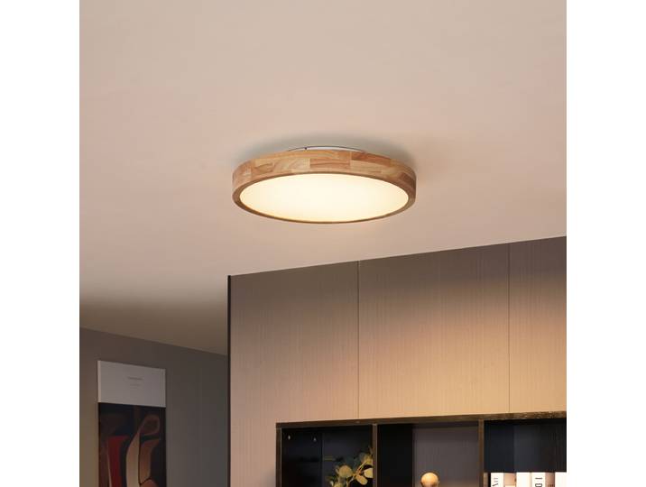Plafonnier scandinave en bois 50cm LED incluse et dimmable -