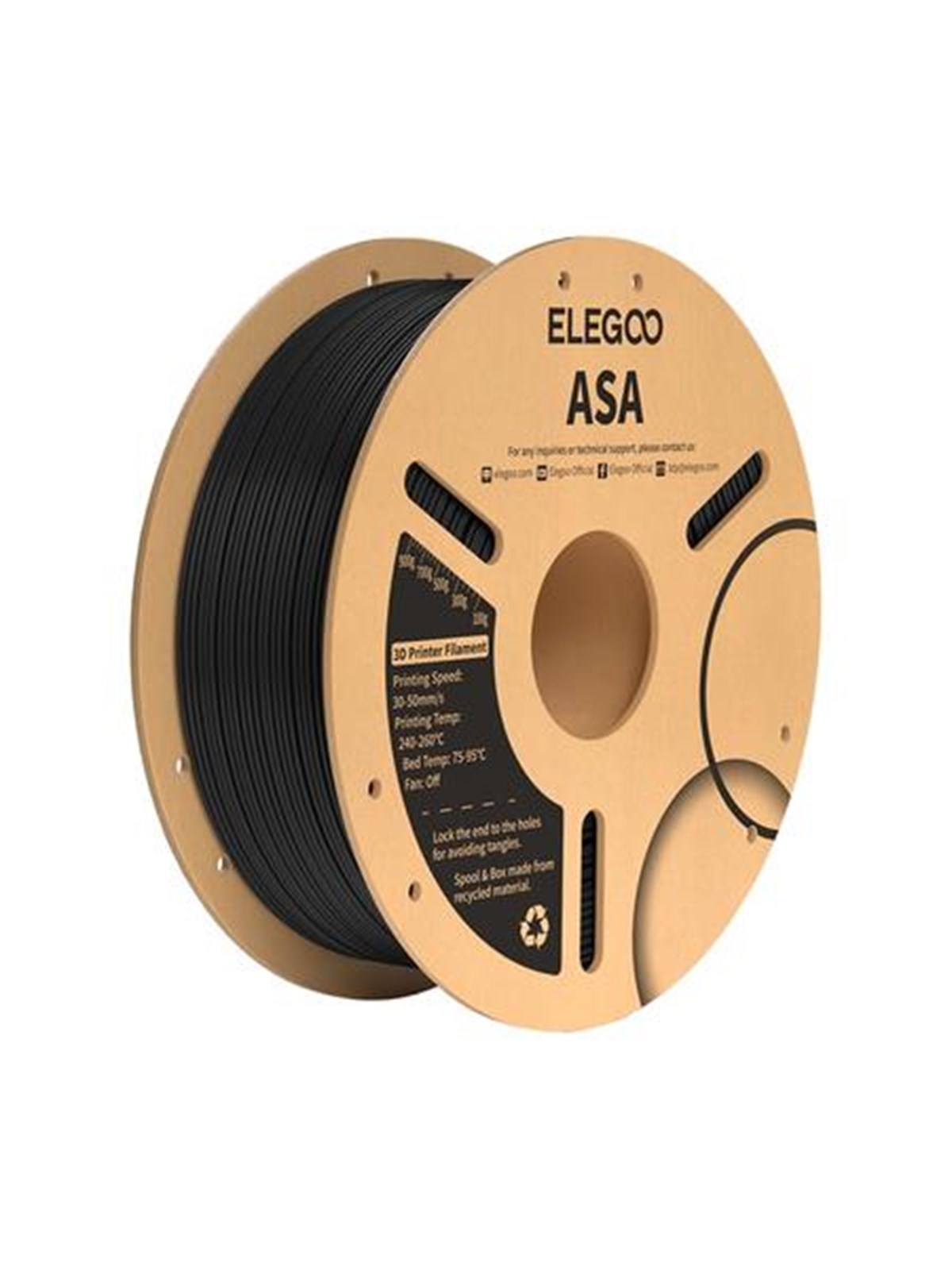Elegoo ASA Filament - Black, 1kg