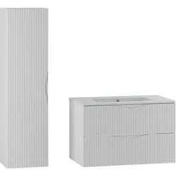 BADMÖBEL 80cm Tao 2er-Set Weiß