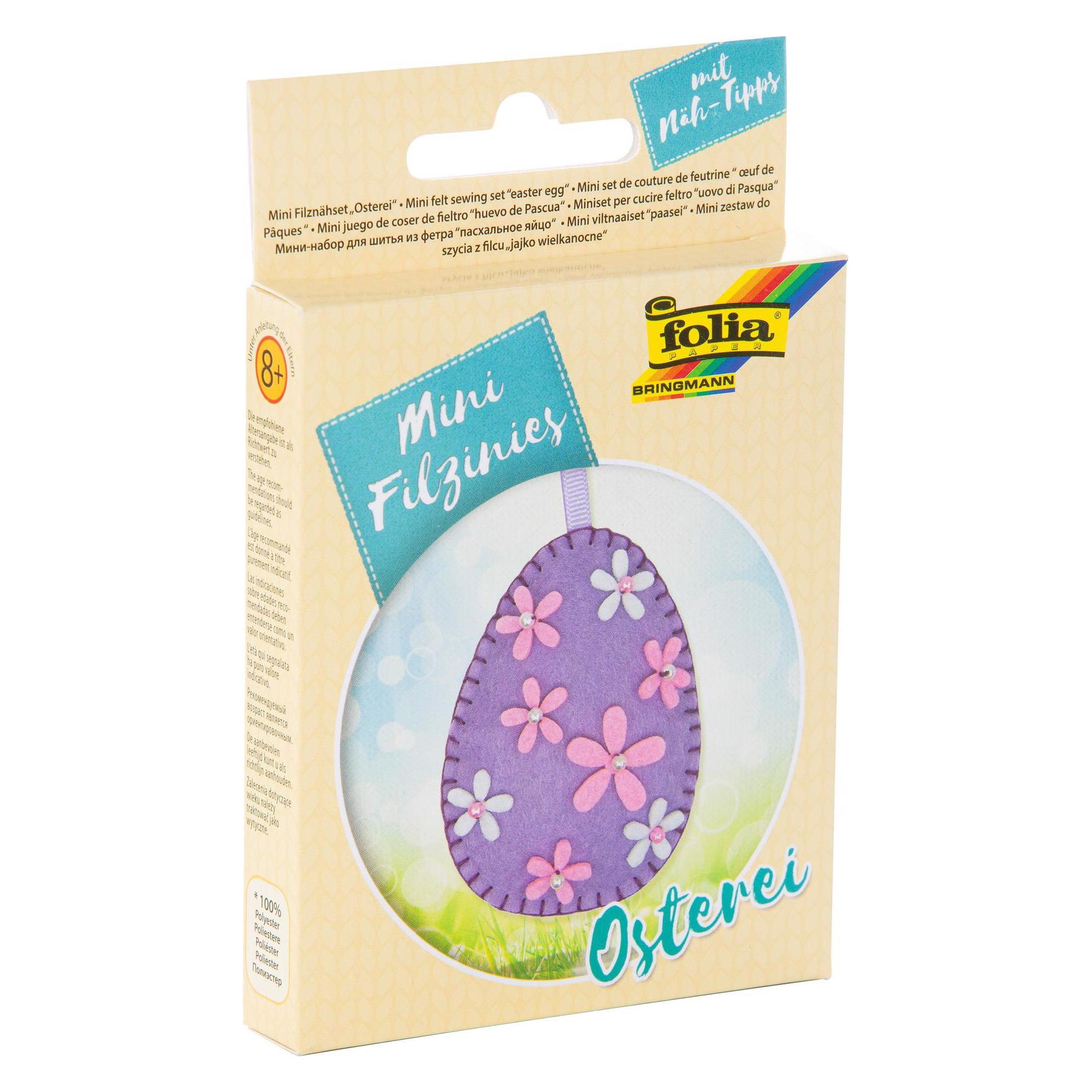 Folia Aufhänger Nähset Osterei 1 Stück, Mehrfarbig (52919)