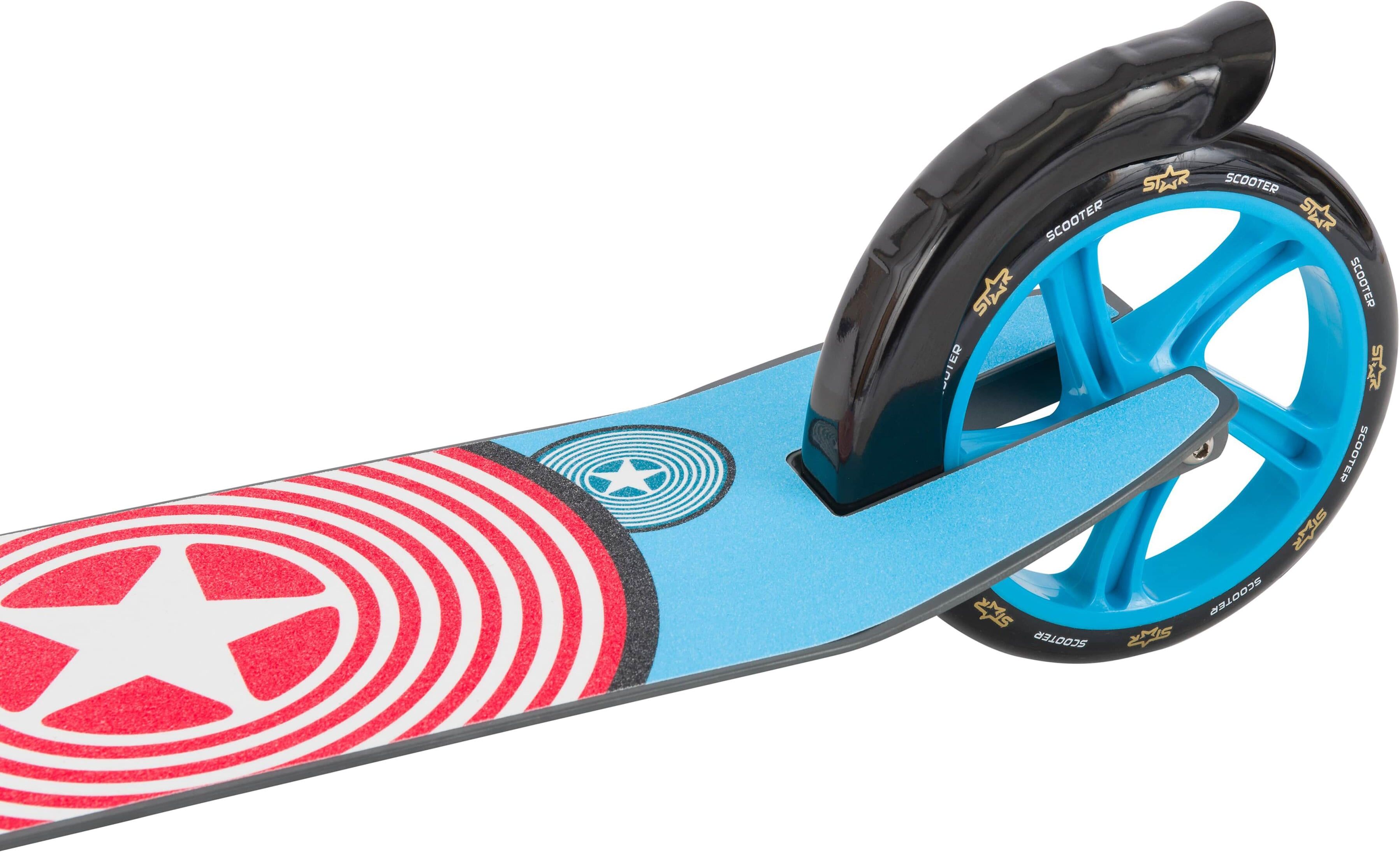 Cityroller STAR-SCOOTER, blau (blau, grau), RollerB:33cm L:98cm, mit abgesenktem XXL Trittbrett, B:33cm L:98cm