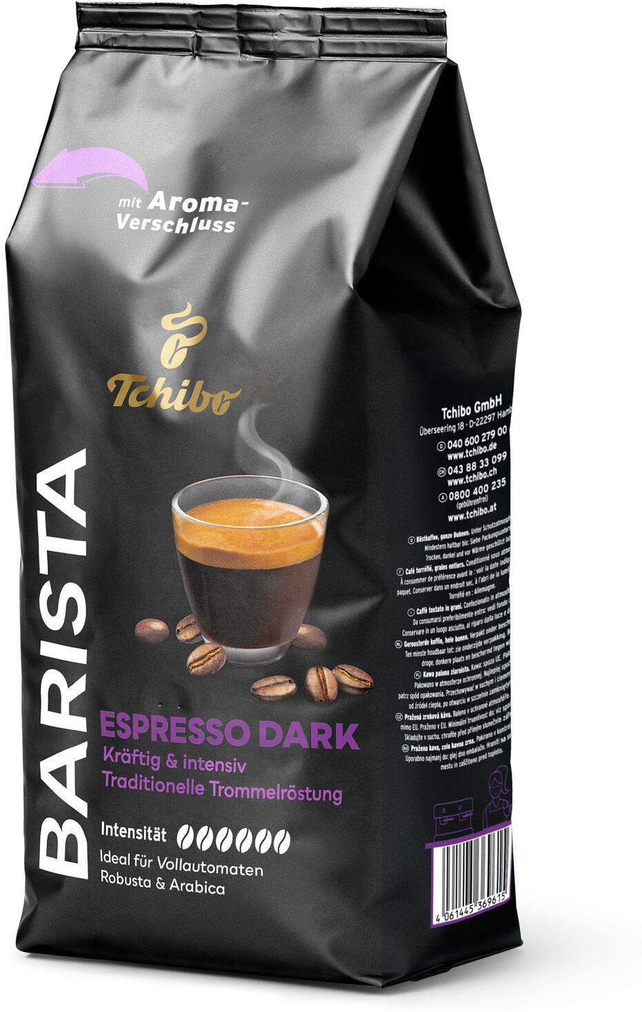 Tchibo - Barista Espresso Dark - 1 kg Ganze Bohne - Intensität: 6/6