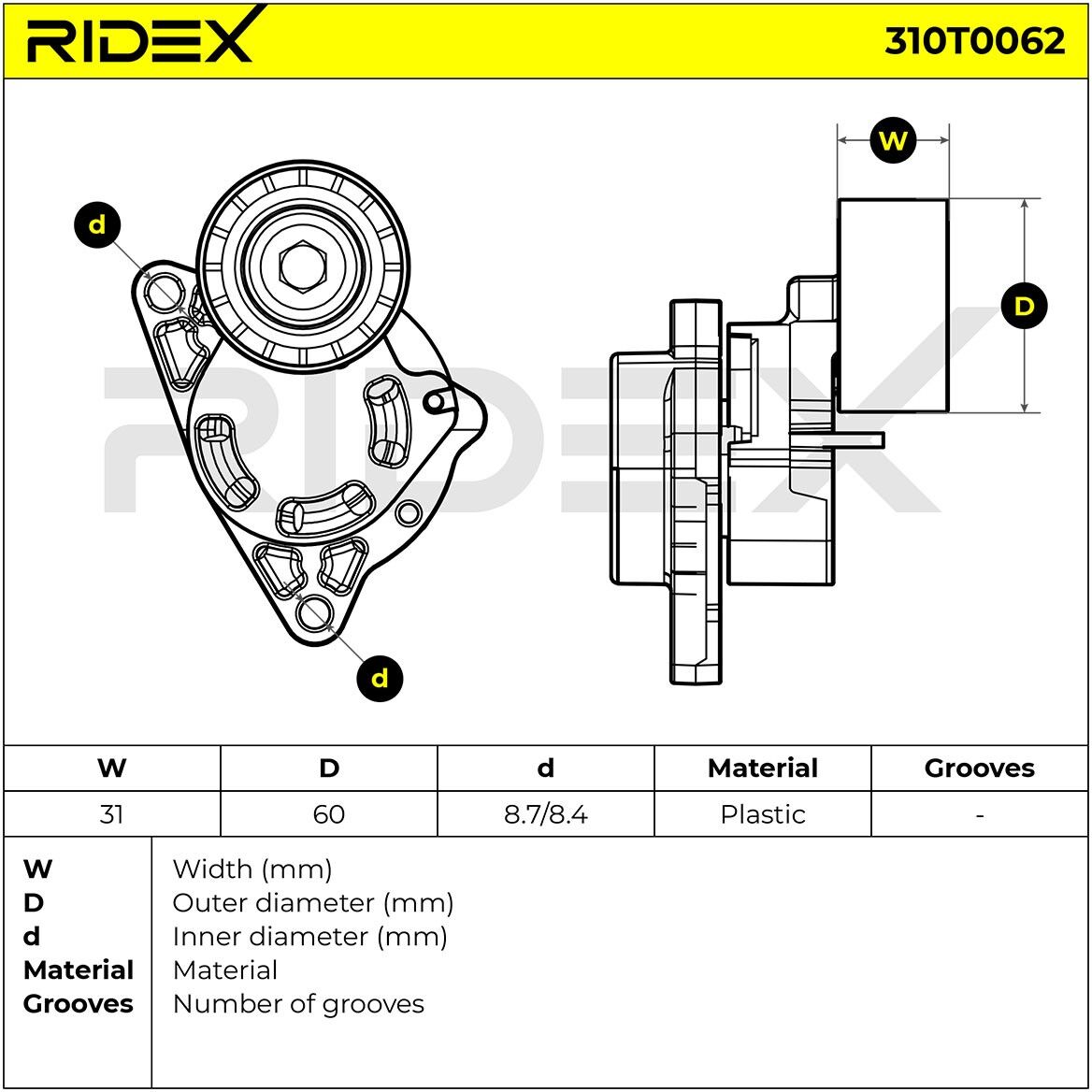 RIDEX 310T0062 Tensioner pulley