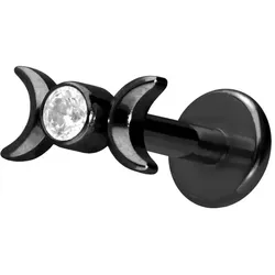 Titan Labret mit Innengewinde 2 MONDE + KRISTALL