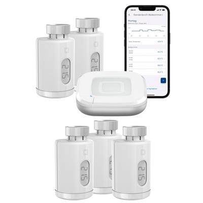 HOMEMATIC IP Heizkörperthermostat "Starter Set Heizen pure für 5 Heizkörper", weiß, B:31cm H:12cm T:37cm, Heizkörperthermostate