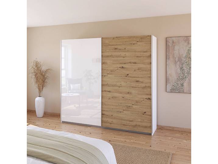 Armoire - Bicolore 226cm Blanc/Blanc brillant/Blanc alpin