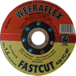 Trennscheibe Fastcut gerade für Metall 125 x 1,5 x 22 mm