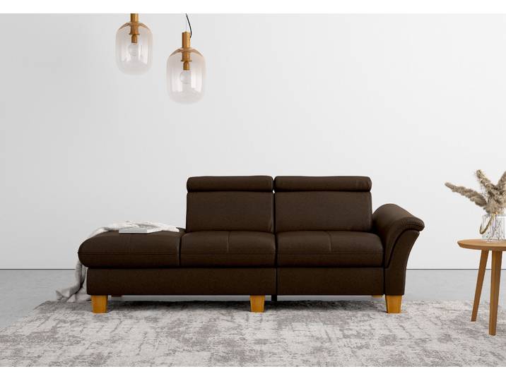 Recamiere, Luxus-Microfaser, Braun (Mocca), 206×84×93 cm, Mit TV-Funktion & Bettkasten, Klassisch, Home-affaire