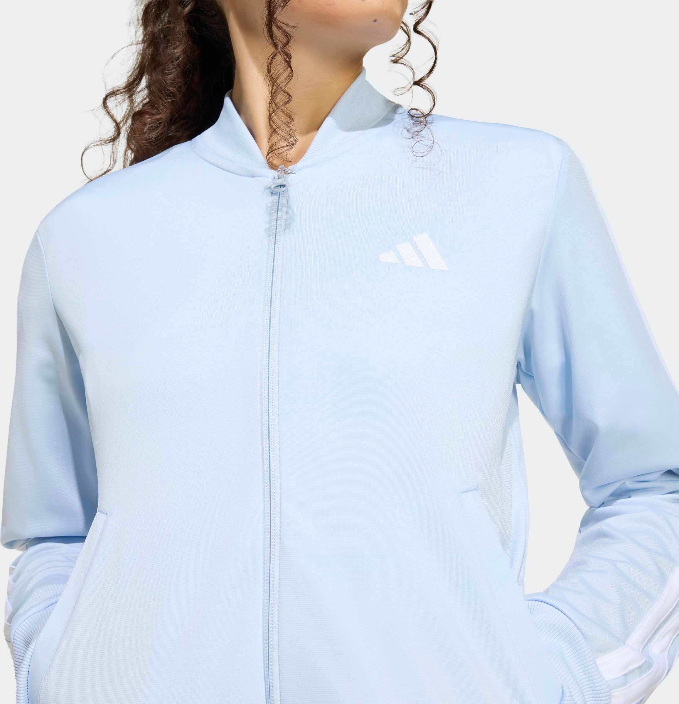 Trainingsanzug ADIDAS SPORTSWEAR "DAYREADY", Damen, Gr. M, blau (crystal sky), Obermaterial: 100% Polyester, Sportanzüge Trainingsanzug crystal sky M