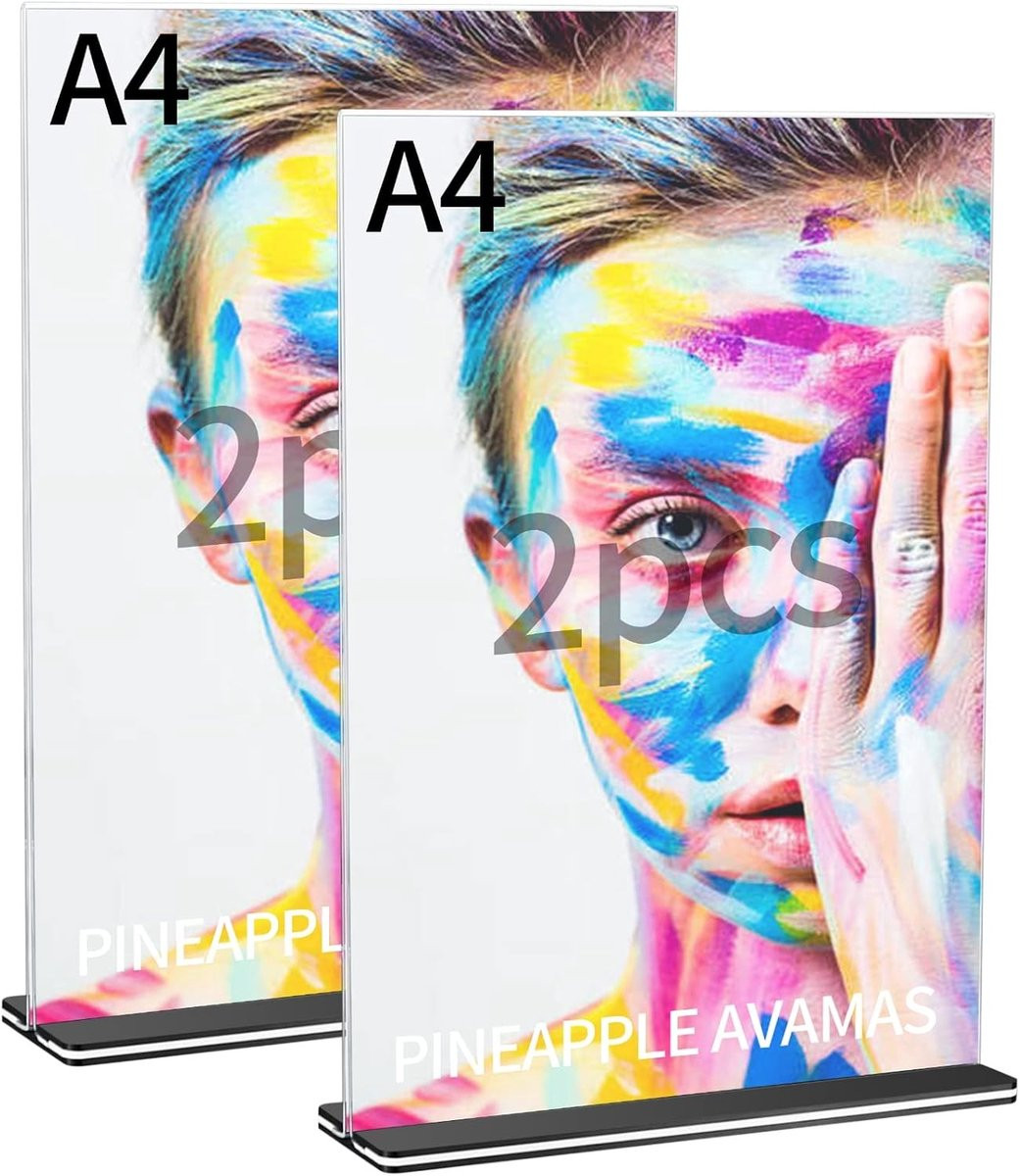 Set van 2 Acryl Tafelhangers voor Menu Kaarthouders en Advertentie Standjes