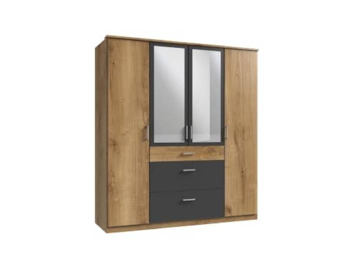 M Möbel-Direkt Deutschlands schnelle Möbel Kleiderschrank Click Plankeneiche, Grafit