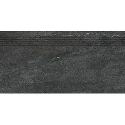 Rako Quarzit Treppenfliese schwarz 30x60 cm matt DCPSE739.1