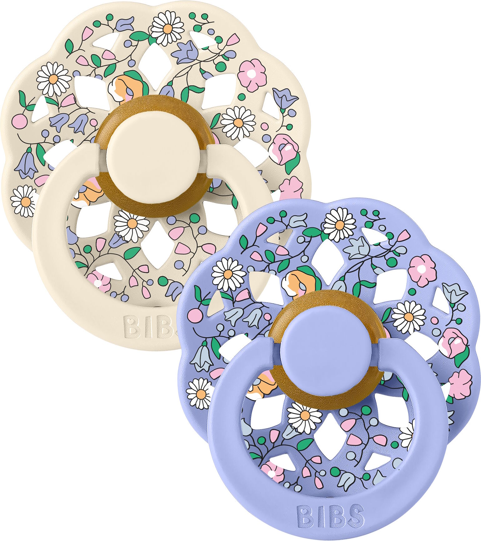 BIBS x Liberty Pacifier Boheme 2 PACK Chloe Meadow Latex Size 1 Ivory Mix 2 stk