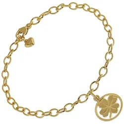 trendor 51199 Kinder-Armband mit Kleeblatt 925 Silber Goldplattiert 18 cm