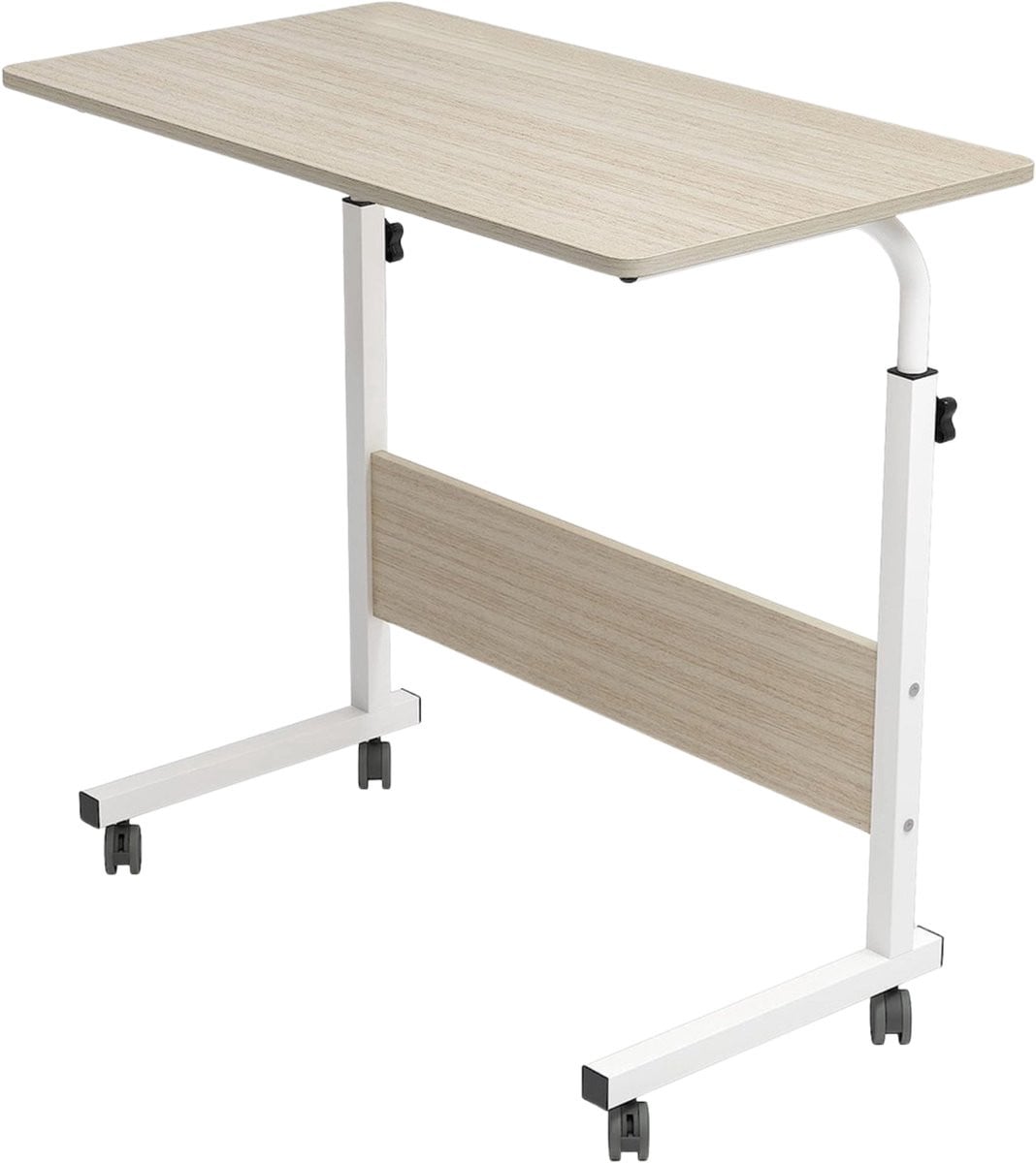 In hoogte verstelbare laptoptafel op wieltjes - Wit - Bedtafeltje en ontbijttafel