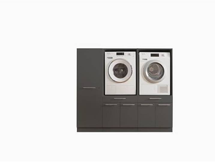Laundreezy 2X Waschmaschinenschrank und Mehrzweckschrank, Anthrazit - Waschmaschinen-Überbauschrank TÜV-Zertifiziert mit viel Stauraum - 185 x 162 x 67,5 cm (B/H/T)