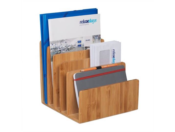 Relaxdays Support à documents en bambou