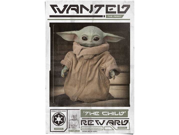 Poster REINDERS Poster Mandalorian Baby Yoda The Child , grün (farbe bild(er): grün), B:61cm H:91,5cm, Papier, Bilder, Poster
