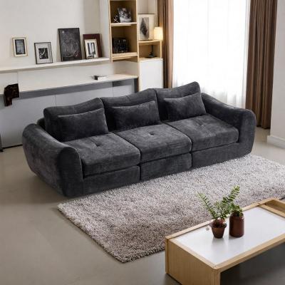 "101.58"" Chenille Modular Sofa Bed with Convertible Folding Design and Sectional Cushioned Design and Vacuum-Sealed Packaging"