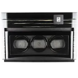 PAUL DESIGN - UHRENBEWEGER GENTLEMAN 3+5 - black highgloss / für 3 Uhren, aufbewahren für 5 Uhren