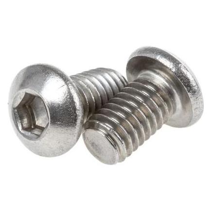 RS PRO A2 S/Steel skt button head screw,M6x10mm (7976096)