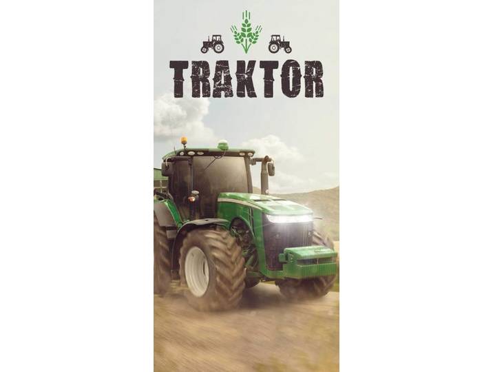 Tractor Strandlaken groen 70 x 140 cm