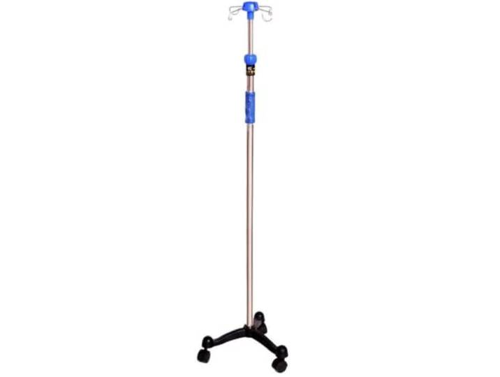 Rollbarer Infusionsständer mit 3 Beinen, Edelstahl infusionsständer Höhenverstellbarer Infusionsständer mit 4 Haken, mobiler medizinischer Infusionshalter