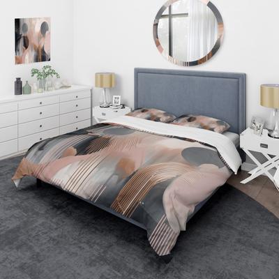 DESIGN ART "Designart ""Whispers Of Marble II"" Grey Modern - Bedding Set With Shams"
