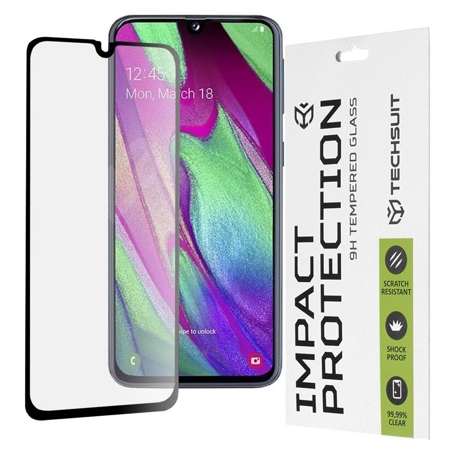 Techsuit - 111D Full Cover / Full Glue Glass - Samsung Galaxy A40 - Black (Samsung Galaxy A40) (56337996)