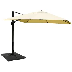 Décoshop26 - Professioneller Restaurant-Sonnenschirm für Gartenterrasse 3x4m (Ø5m) Polyester/Aluminium 26kg creme mit Sockel 04_0003477