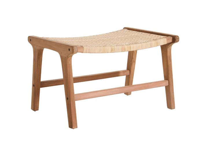 Livetastic Hocker, Naturfarben, Holz, Naturmaterialien, Teakholz, massiv, 65x41x47 cm, Wohnzimmer, Sessel, Hocker, Sitzhocker