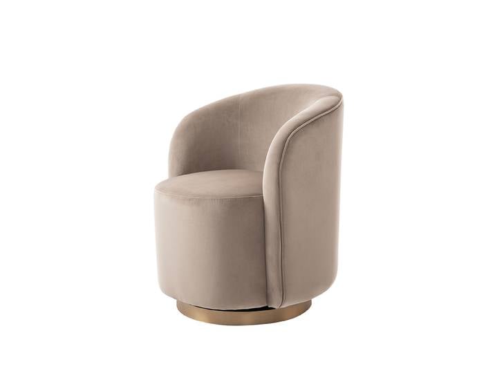 West End Esszimmerstuhl – Drehbar – Taupe – Basis Messing