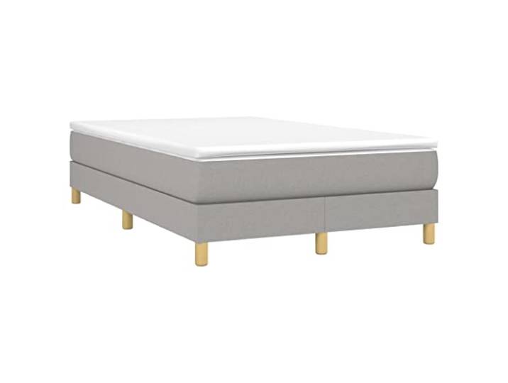 vidaXL Boxspringbett mit Matratze Hellgrau 120x200 cm Stoff