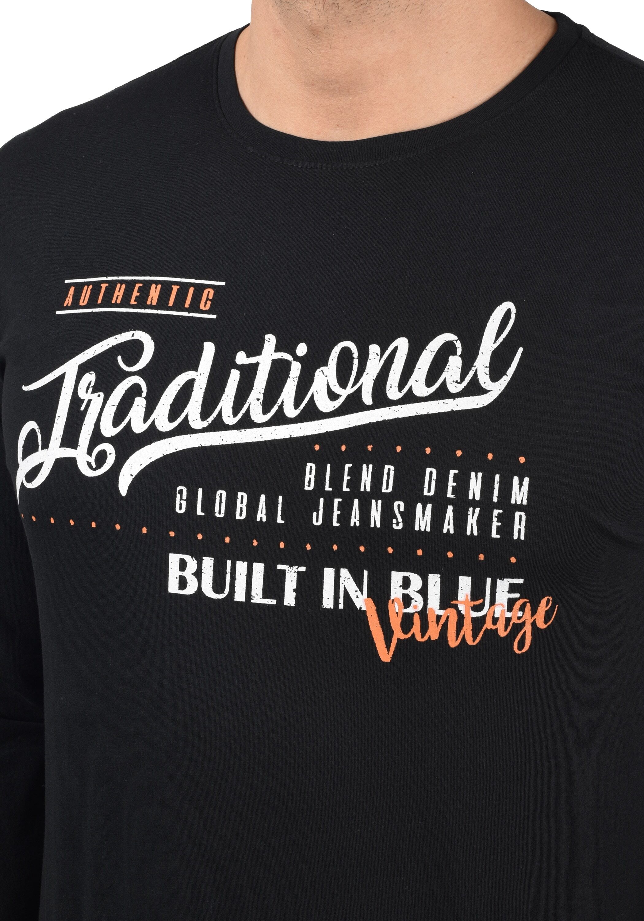 Longsleeve BLEND "Longsleeve BHDopper", Herren, Gr. M, schwarz, Obermaterial: 100% Baumwolle CO., Shirts Longsleeve