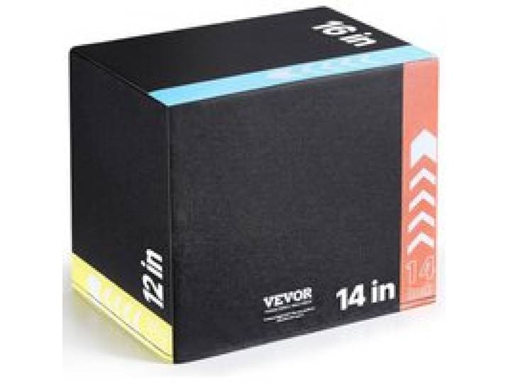 VEVOR Boîte de pliométrie, 3 en 1, boîte à saut en coton recyclé, 40/35/30 cm, boîte d'exercice de fitness antidérapante pour entraînement à domicile, entraînement de force de conditionnement, noir
