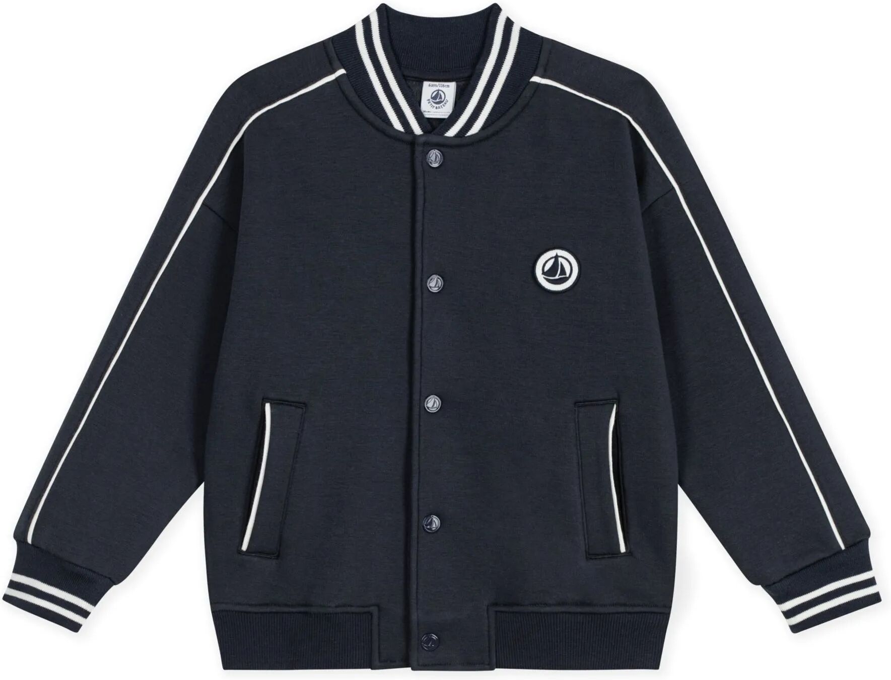 Petit Bateau Veste Teddy Unie Coton Bio Bleu marine 3 ans