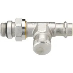 Danfoss Rücklaufverschraubung RLV 15 R 1/2, Pressfit, Durchgang, vernickelt