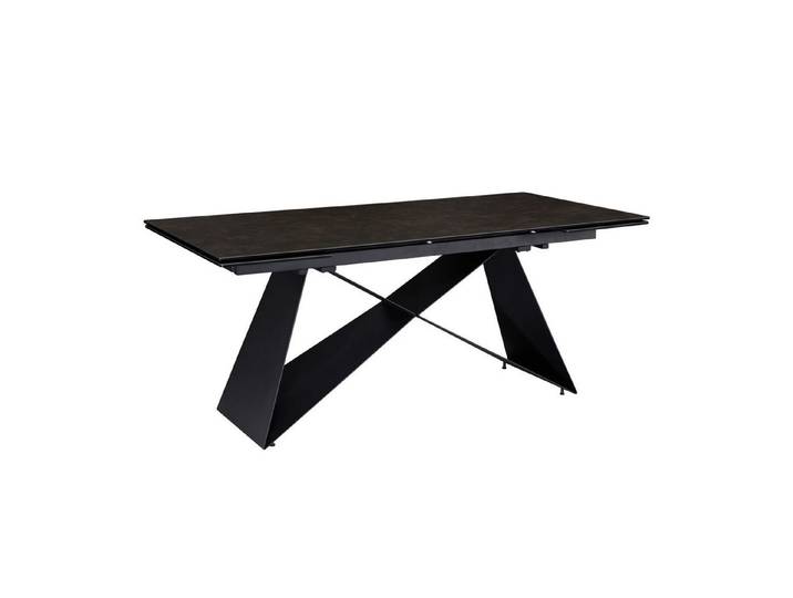 Wohnling Esstisch WL7.148 180 - 260 cm Ausziehbar Keramik Keramiktisch Esszimmertisch (Ausziehbar, 180 - 260 cm Glas Keramik Schwarz), Keramiktisch Esszimmer, Esszimmertisch Metallbeine